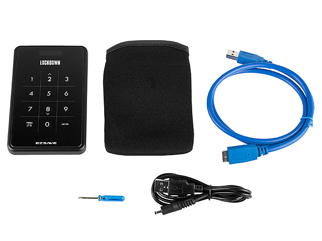 EZSAVE Lockdown USB 3.0 2.5" HDD Enclosure