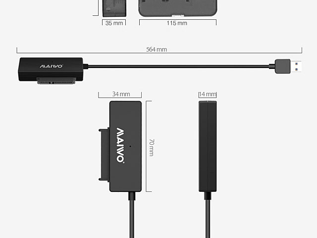 USB 3.0 2.5"/3.5" SATA HDD Enclosure