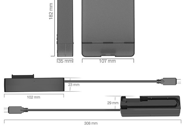 Type-C 2.5"/3.5" SATA HDD Enclosure