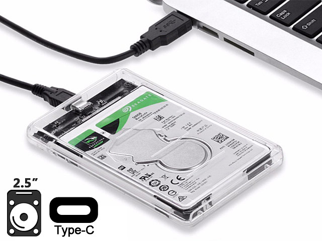 Krønike Forbedre Overfladisk Transparent Type-C 2.5" SATA HDD Enclosure