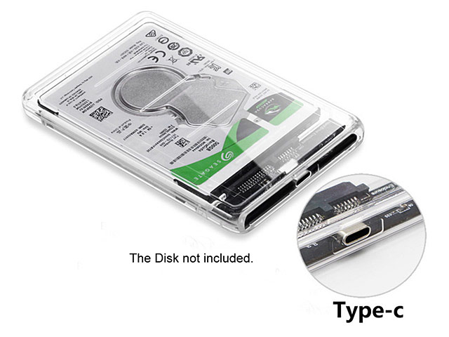 Transparent Type-C 2.5" SATA HDD Enclosure