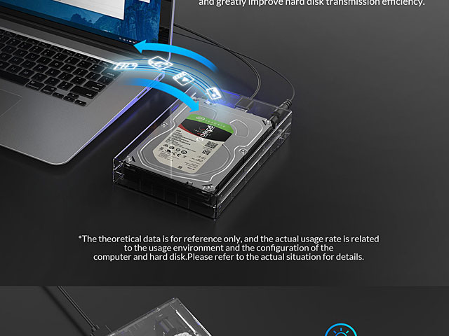 ORICO Transparent USB 3.0 3.5" SATA HDD Enclosure with Stand