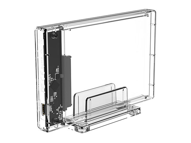 ORICO Transparent Type-C 3.5 SATA HDD Enclosure with Stand (Dual-Cable Version)