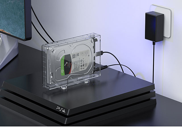 ORICO Transparent Type-C 3.5 SATA HDD Enclosure with Stand (Dual-Cable Version)