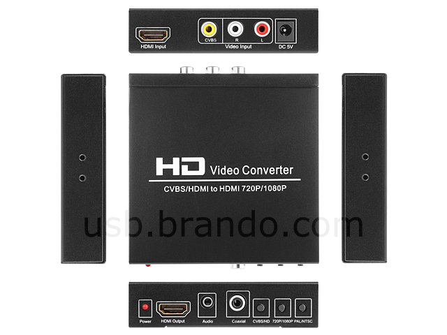 hdmi in to av out power converter box