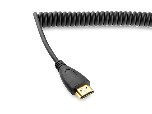 Micro HDMI Male to HDMI Male Curled Cable