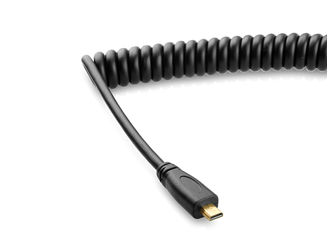 Micro HDMI Male to HDMI Male Curled Cable