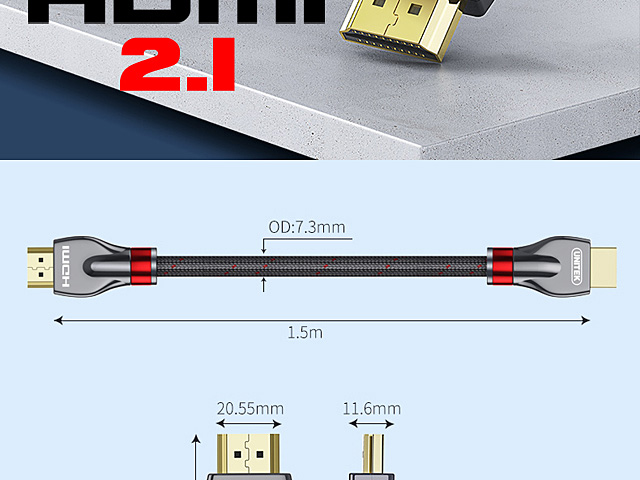 Unitek HDMI 2.1 Male to Male Cable (Zinc Alloy Head)