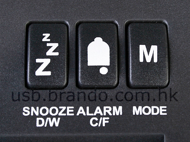 USB 7-Port Hub with Alarm Clock and Thermometer