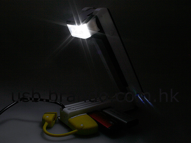 USB Foldable 3-Port Hub with Flashlight