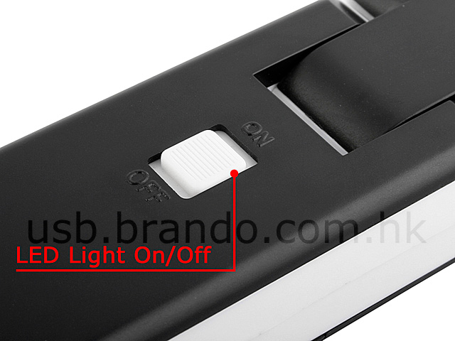 USB Foldable 3-Port Hub with Flashlight