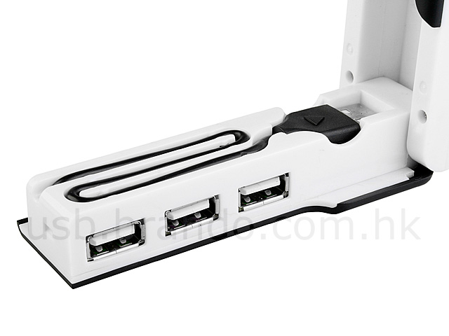 USB Foldable 3-Port Hub with Flashlight