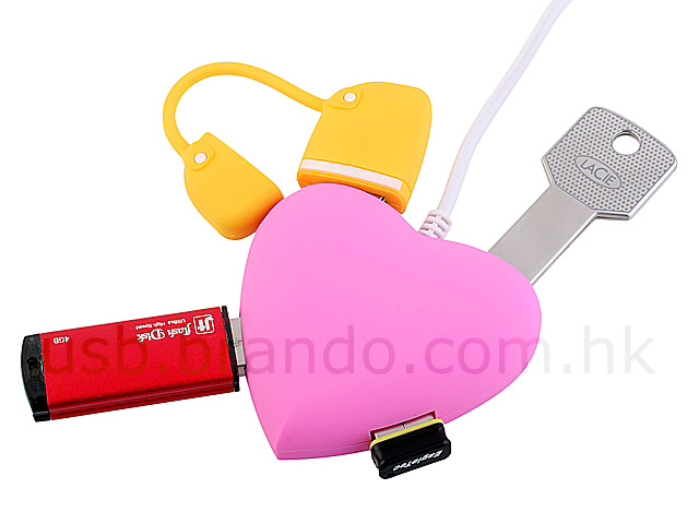 USB Heart 4-Port Hub