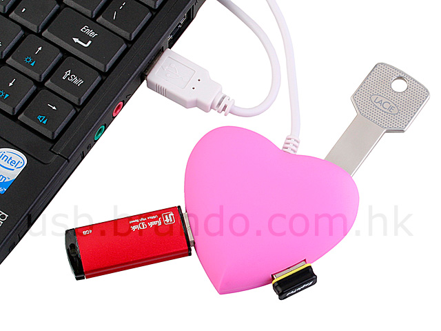 USB Heart 4-Port Hub