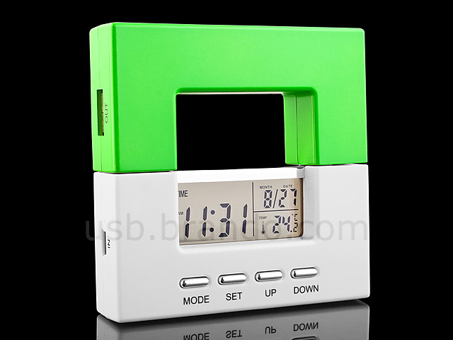 USB 4-Port Hub with Alarm Clock and Thermometer