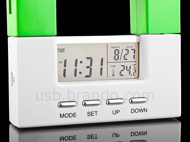 USB 4-Port Hub with Alarm Clock and Thermometer