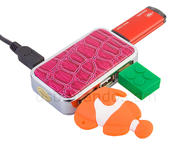 USB Leather 4-Port Hub