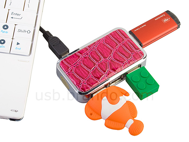 USB Leather 4-Port Hub