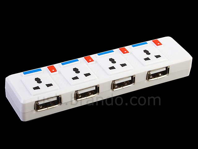 USB Power Socket 4-Port Hub