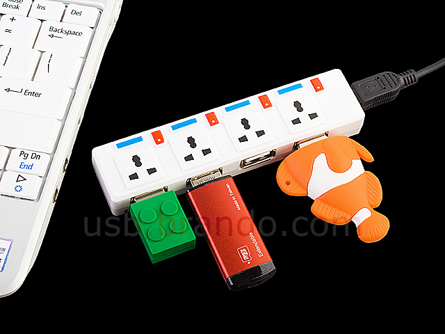 USB Power Socket 4-Port Hub