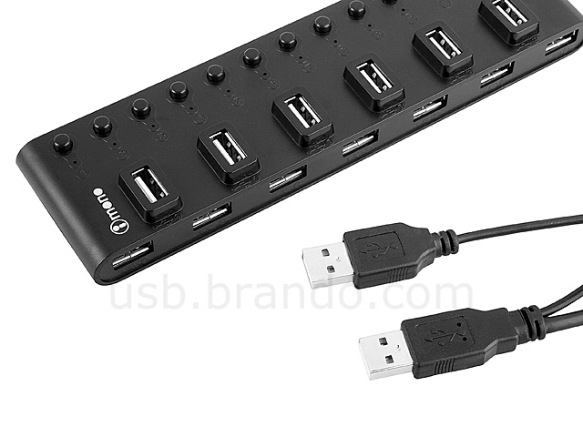 iMONO 13-Port USB Hub Bar with On/Off Switches