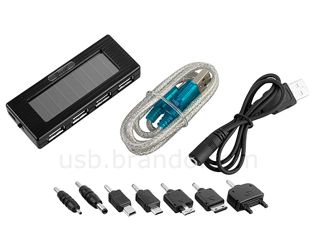 USB Solar Charging 4-Port Hub with Torch