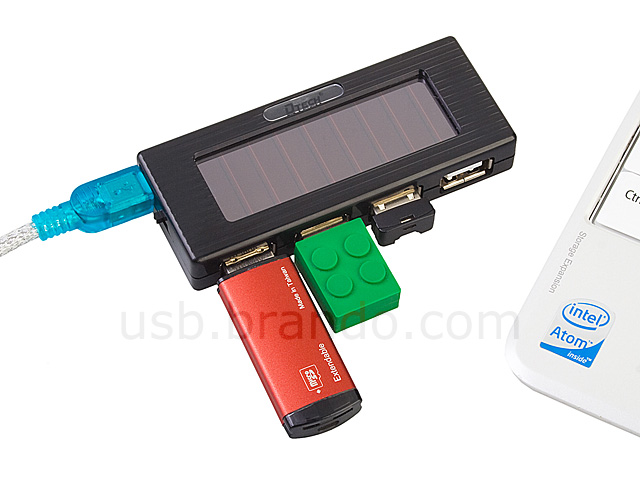 USB Solar Charging 4-Port Hub with Torch