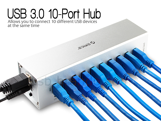 10-Port USB 3.0 Hub