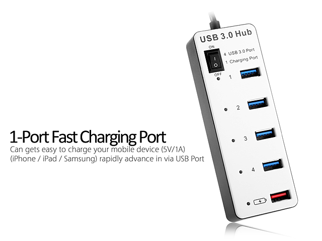 4-Port USB 3.0 + 1-Port Charging Hub (BYL-3011)