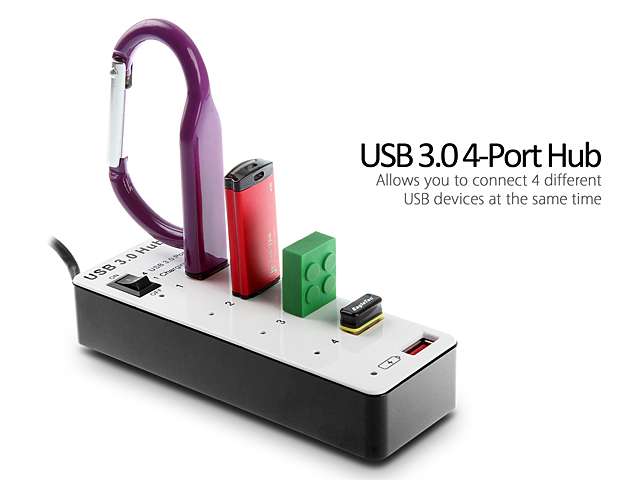 4-Port USB Hub, Connect & Charge up to 4 Devices