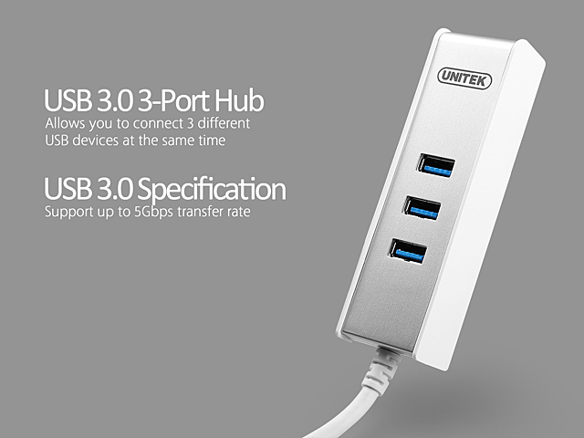 UNITEK Y-3052 USB 3.0 3-Port Hub with SD Card Reader