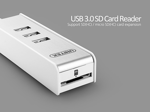 UNITEK Y-3052 USB 3.0 3-Port Hub with SD Card Reader