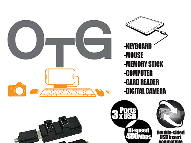 Elephant MicroUSB OTG 3-Port Hub (OTG-002)