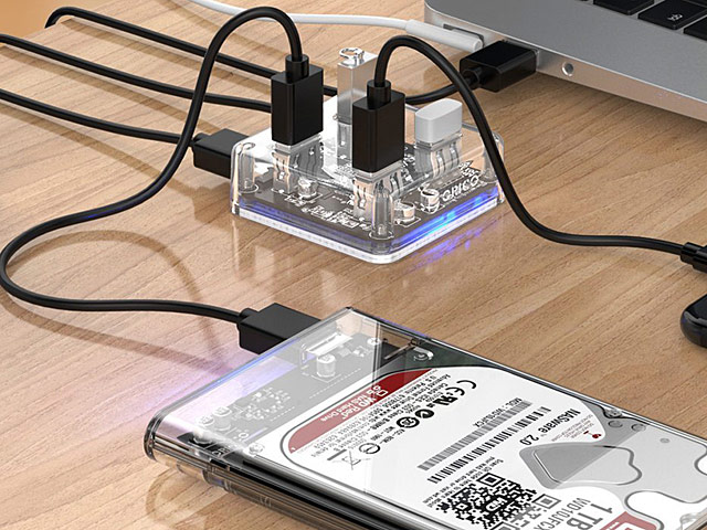 USB 3.0 Transparent 4-Port Hub