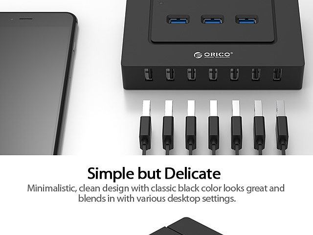 ORICO 10-Port Hub (3-Port USB 3.0 + 7-Port USB 2.0)