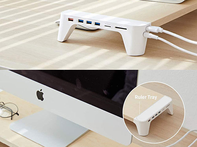 POUT EYES7 Wooden Desk Monitor All-in-One Charging Hub Station