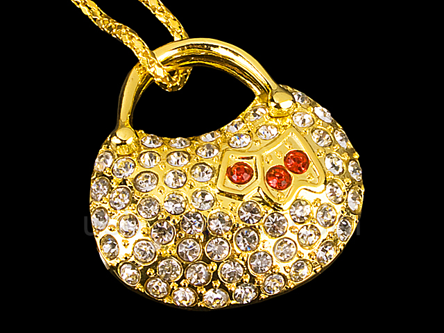 USB Jewel Gold Handbag Necklace Flash Drive