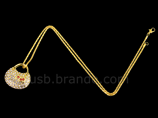 USB Jewel Gold Handbag Necklace Flash Drive