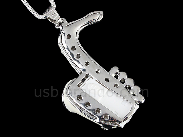 USB Jewel Saxophone Necklace Flash Drive