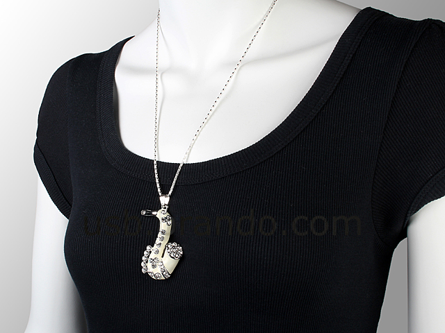 USB Jewel Saxophone Necklace Flash Drive