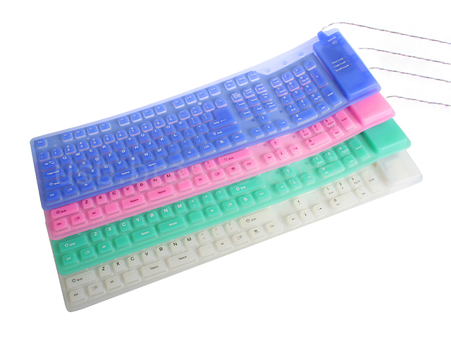 Flex Touch Full-size Flexible Silicone Washable Keyboard with