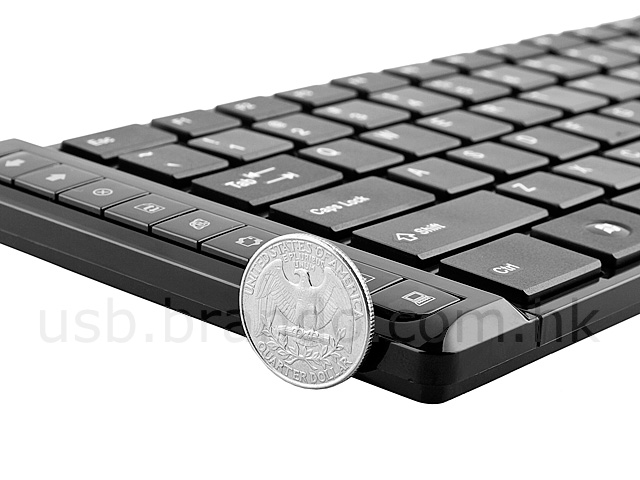 2.4GHz Super Slim Wireless Multimedia Keyboard with Laser Mouse