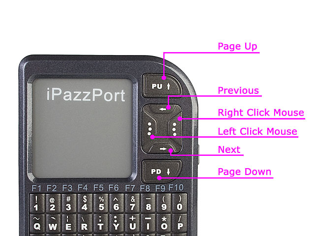 USB Wireless Handheld Keyboard and Touchpad with Laser Pointer