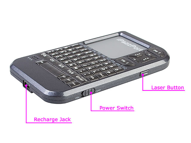 USB Wireless Handheld Keyboard and Touchpad with Laser Pointer