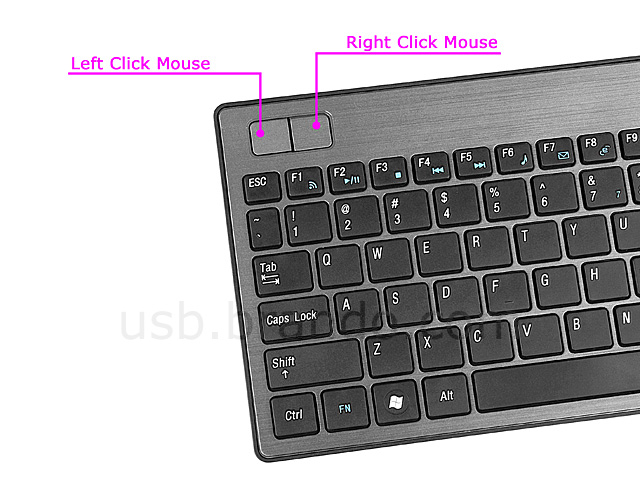 USB 2.4GHz Wireless Multimedia Mini Keyboard with Trackball