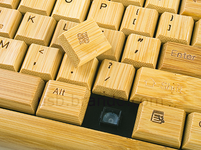 USB Full Bamboo Keyboard with Mouse