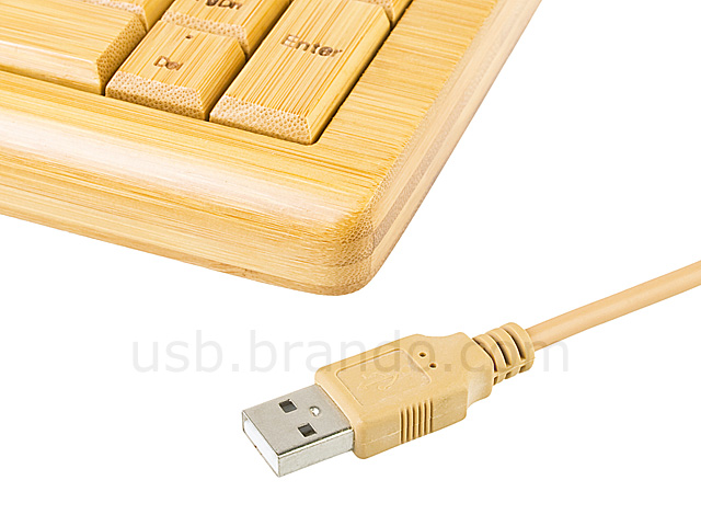 USB Full Bamboo Keyboard with Mouse