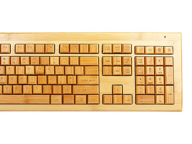 USB Full Bamboo Wireless Keyboard with Mouse