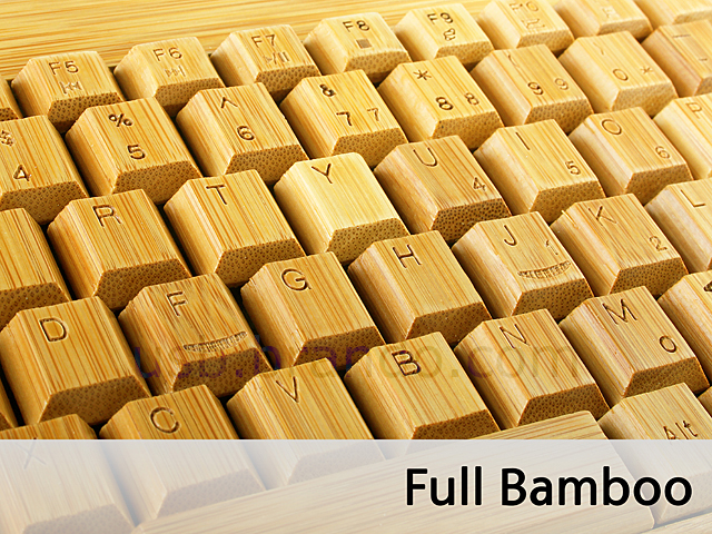 USB Full Bamboo Mini Wireless Keyboard with Mouse