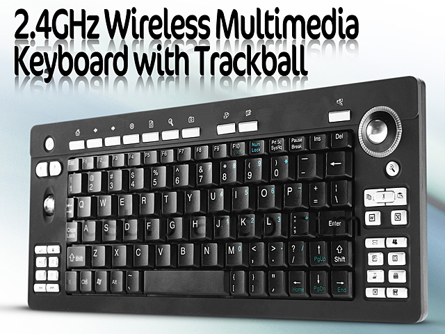 Wireless Multimedia Keyboard with Trackball